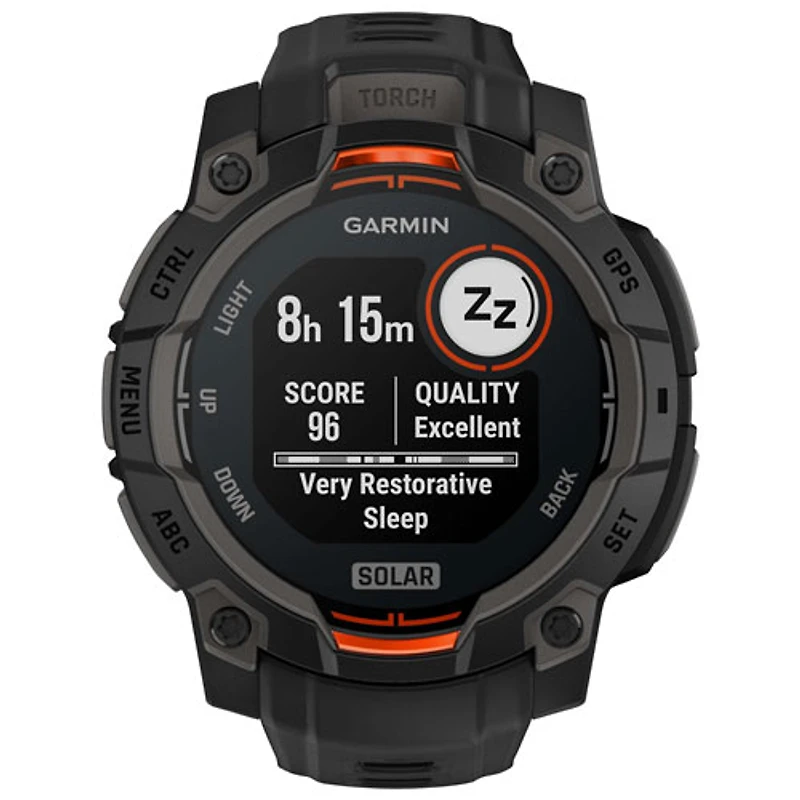 Montre intelligente multisport Bluetooth de 45 mm Instinct 3 Solar de Garmin - Noir