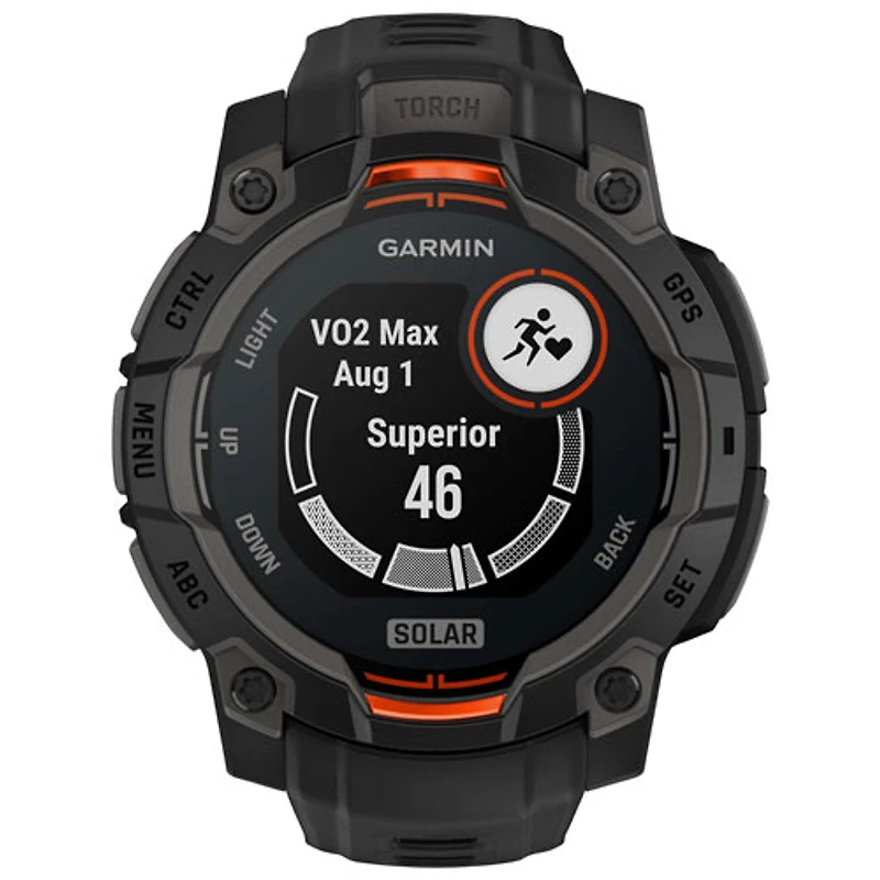Garmin Instinct 3 Solar 45mm Bluetooth Multisport Smartwatch - Black