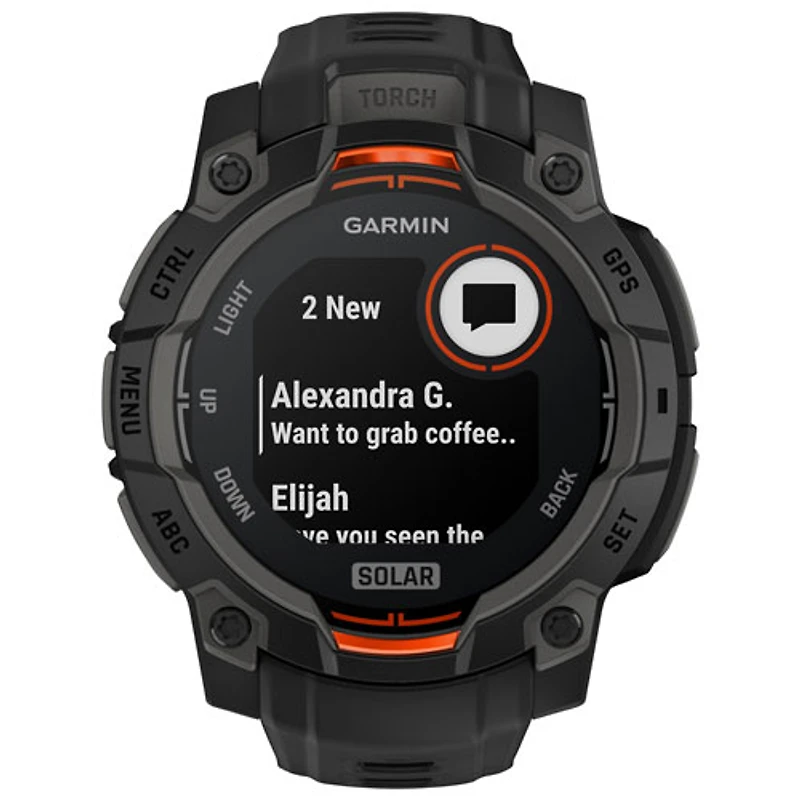 Garmin Instinct 3 Solar 45mm Bluetooth Multisport Smartwatch - Black