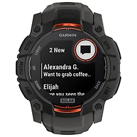 Garmin Instinct 3 Solar 50mm Bluetooth Multisport Smartwatch - Black/Charcoal