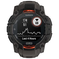 Garmin Instinct 3 Solar 50mm Bluetooth Multisport Smartwatch - Black/Charcoal