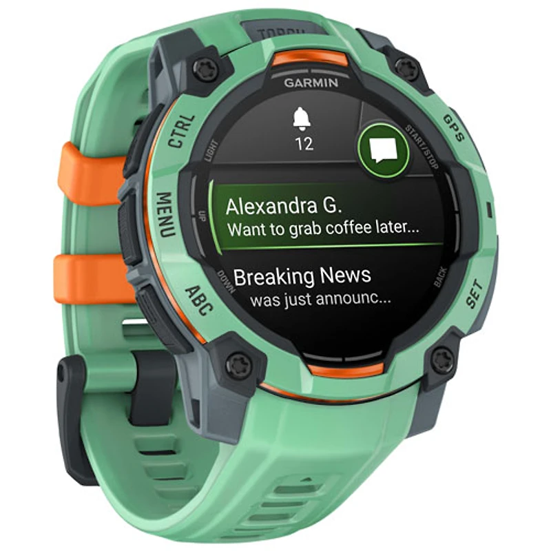 Garmin Instinct 3 AMOLED 45mm Bluetooth Multisport Smartwatch - Neotropic