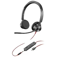 Casque d'écoute avec fil à suppression du bruit Blackwire 3300 de HP - Noir
