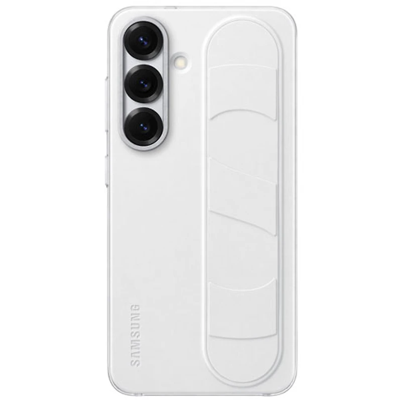 Étui rigide ajusté Standing Grip de Samsung pour Galaxy S25 - Blanc