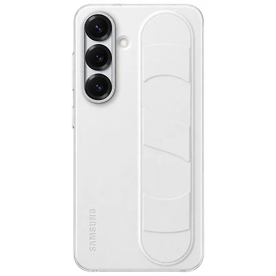 Étui rigide ajusté Standing Grip de Samsung pour Galaxy S25 - Blanc