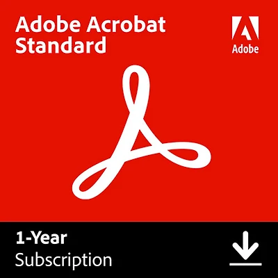 Adobe Acrobat Standard Edition (PC/Mac) - 1 utilisateur - 1 an - Téléchargement numérique