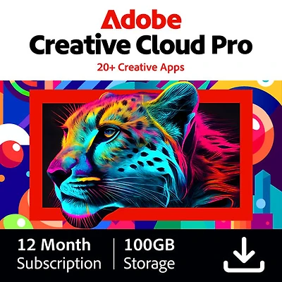 Adobe Creative Cloud Pro (PC/Mac) - 1 User - 1 Year - Digital Download