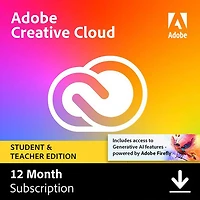 Adobe Creative Cloud Student & Teacher Edition (PC/Mac) - 1 utilisateur - 1 an - Téléchargement numérique