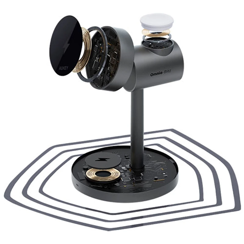 AUKEY MagFusion 3-in-1 Qi2 Magnetic 15W Wireless Charging Station (LC-MC311)