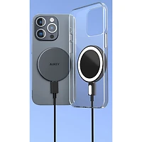 AUKEY MagFusion Aura Qi2 Magnetic 15 W Wireless Charger - Space Grey