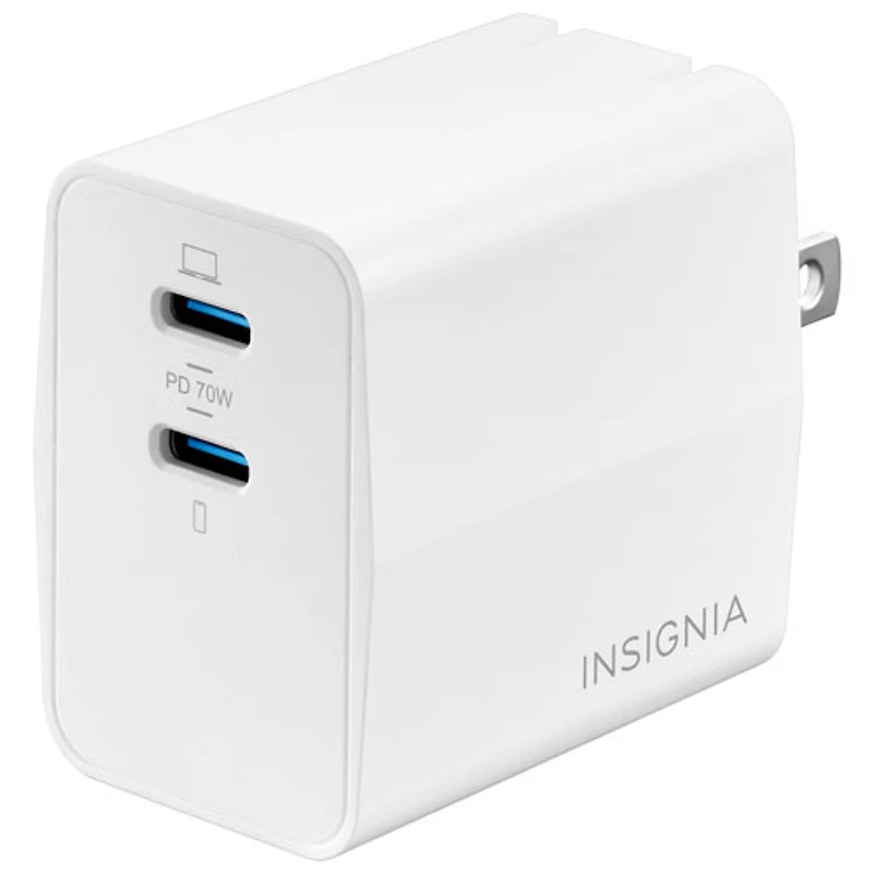 Insignia 70W Dual USB-C GaN Wall Charger (NS-PW370C2W25-C) - Only at Best Buy