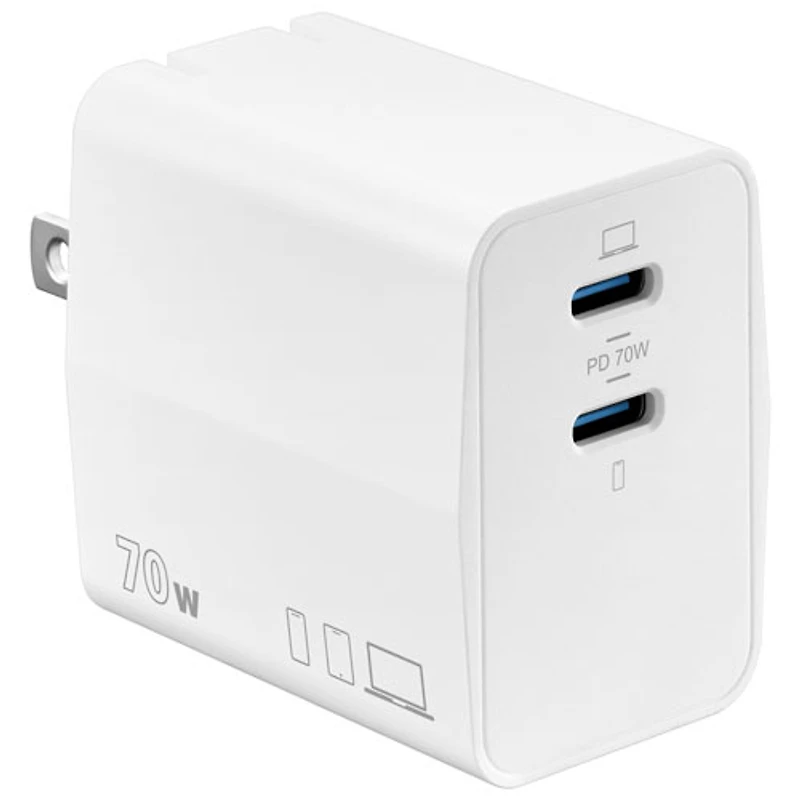 Insignia 70W Dual USB-C GaN Wall Charger (NS-PW370C2W25-C) - Only at Best Buy