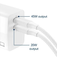 Insignia 70W Dual USB-C GaN Wall Charger (NS-PW370C2W25-C) - Only at Best Buy