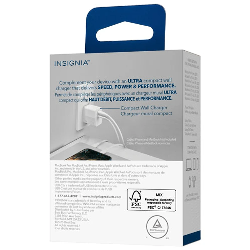 Insignia 70W Dual USB-C GaN Wall Charger (NS-PW370C2W25-C) - Only at Best Buy