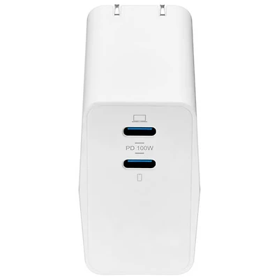 Chargeur mural à 2 ports USB-C GaN de 100 W d'Insignia (NS-PW31XC2W25-C) - Exclusivité Best Buy