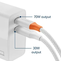 Chargeur mural à 2 ports USB-C GaN de 100 W d'Insignia (NS-PW31XC2W25-C) - Exclusivité Best Buy
