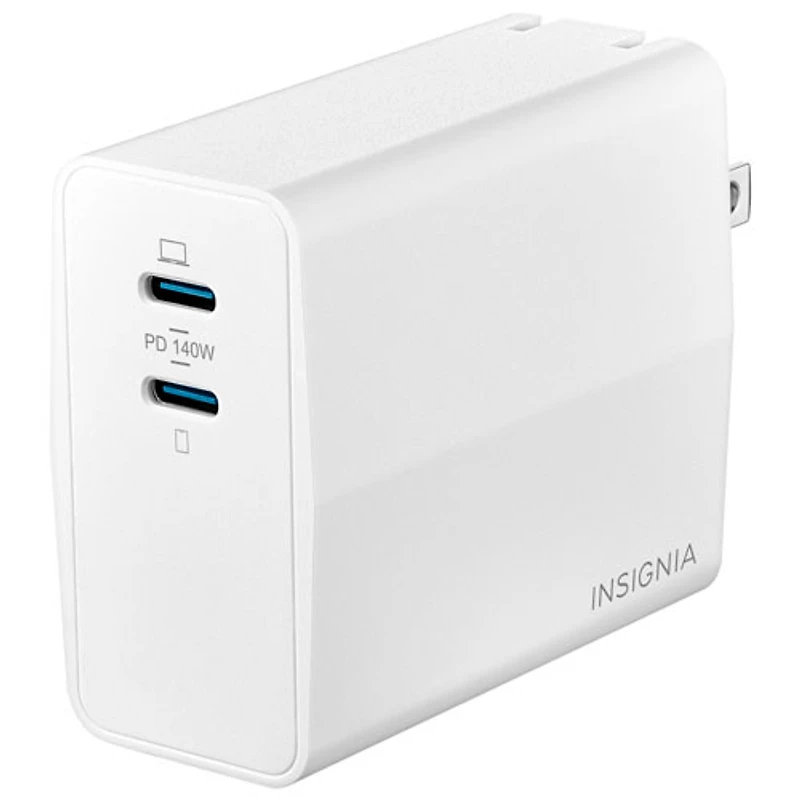 Chargeur mural à 2 ports USB-C GaN de 140 W d'Insignia (NS-PW3X4C2W25-C) - Exclusivité Best Buy