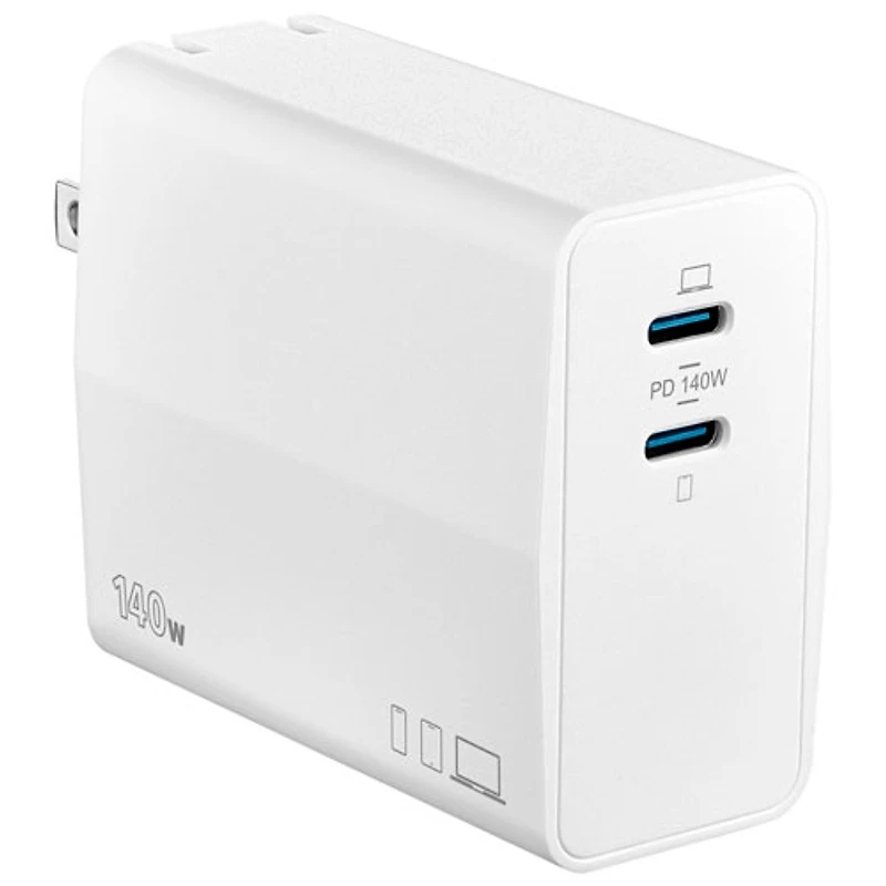Chargeur mural à 2 ports USB-C GaN de 140 W d'Insignia (NS-PW3X4C2W25-C) - Exclusivité Best Buy