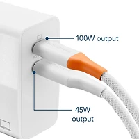 Chargeur mural à 2 ports USB-C GaN de 140 W d'Insignia (NS-PW3X4C2W25-C) - Exclusivité Best Buy