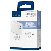 Chargeur mural à 2 ports USB-C GaN de 140 W d'Insignia (NS-PW3X4C2W25-C) - Exclusivité Best Buy