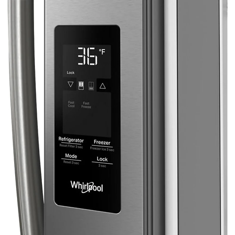Réfrigérateur à deux portes 30,52 pi³ 36 po avec distributeur d'eau de Whirlpool (WRFF3336SZ) - Inox
