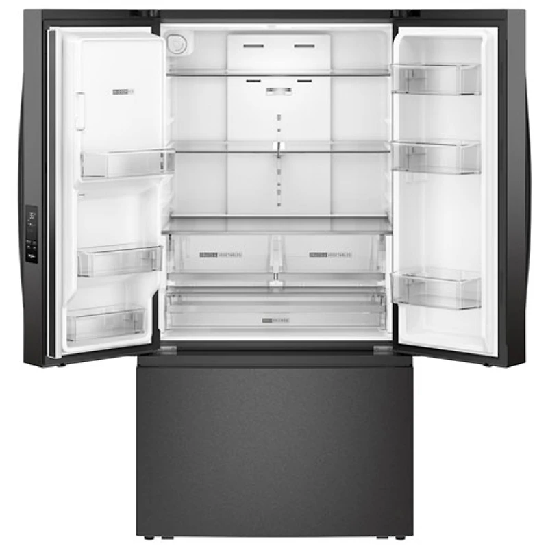 Réfrigérateur à deux portes 29,58 pi³ 36 po avec distributeur d'eau et de glaçons de Whirlpool (WRFF3536SV) - Acier inoxydable noir