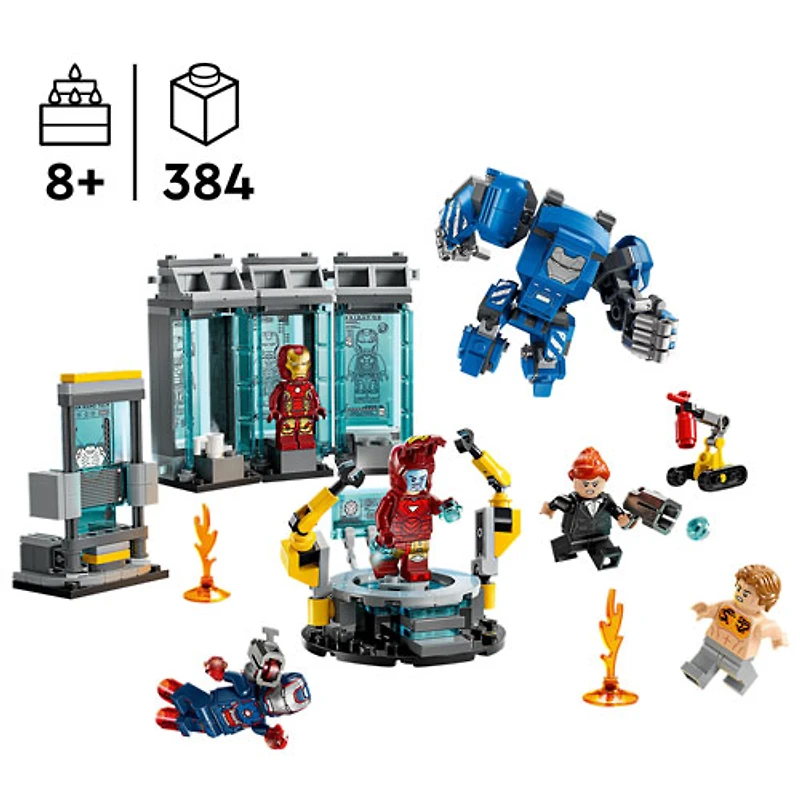 LEGO Marvel : Le laboratoire d'Iron Man : la salle des armures - 384 pièces (76315)