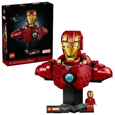 Ensemble de construction LEGO Super Hero : Le buste d'Iron Man MK 4 - 436 Pièces (76327)
