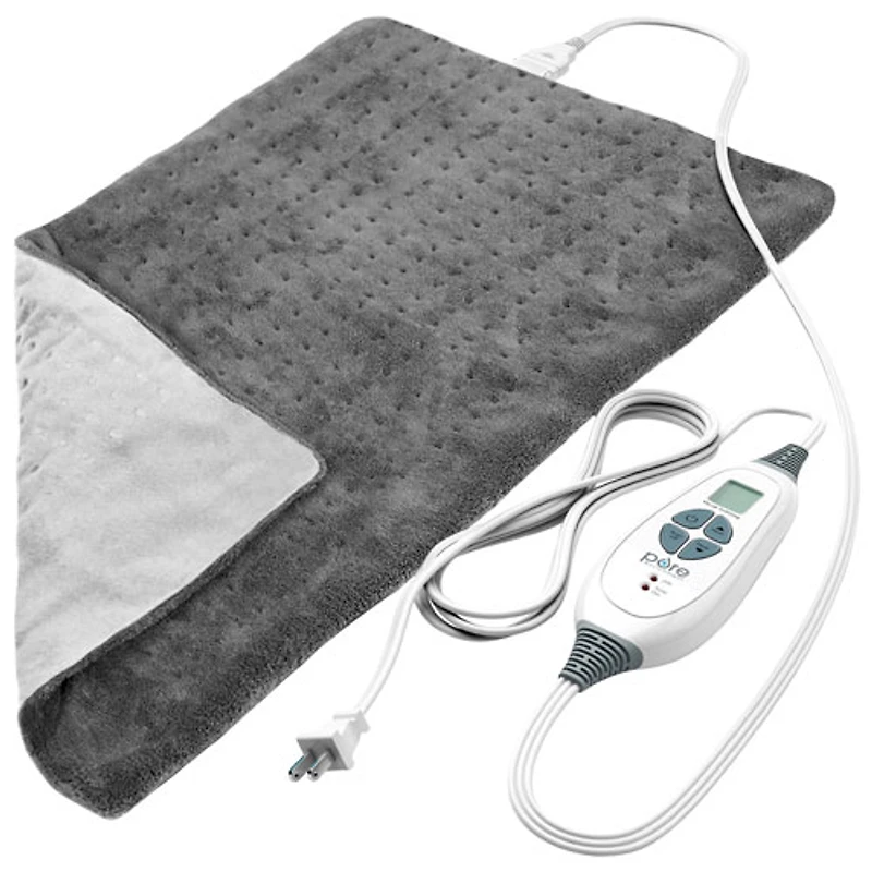 Coussin chauffant moelleux de luxe de PureRelief - Gris