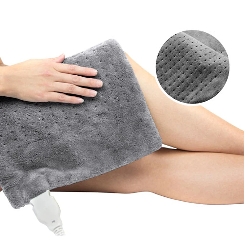 Coussin chauffant moelleux de luxe de PureRelief - Gris