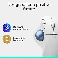 Souris ergonomique sans fil à boule de commande 2000 ppp Ergo M575S de Logitech - Blanc cassé