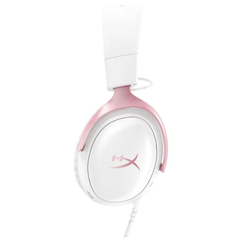 Casque de jeu avec fil Cloud III de HyperX - Blanc/Rose