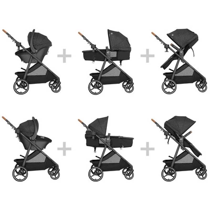 Système de voyage Shyft Intuiti d'Evenflo avec siège d'auto pour bébé Revolve180 LiteMax NXT - Noir
