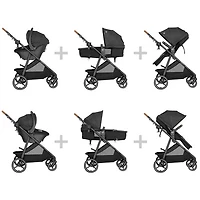 Système de voyage Shyft Intuiti d'Evenflo avec siège d'auto pour bébé Revolve180 LiteMax NXT - Noir