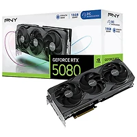 Carte graphique GeForce RTX 5080 de PNY avec mémoire GDDR7 de 16 Go