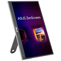 Moniteur DEL DELO HD intégrale 60 Hz 15,6 po avec temps de réponse gris à gris de 1 ms ZenScreen d'ASUS (MQ16AHE)