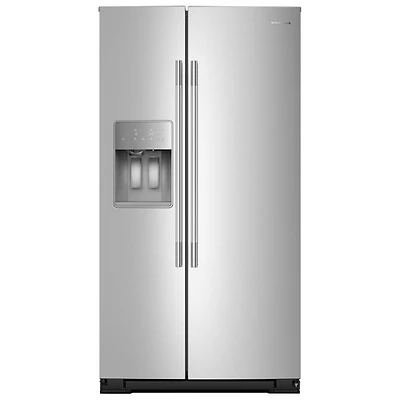 KitchenAid 36" 20.6 Cu. Ft. Side-By-Side Refrigerator w/ Water & Ice Dispenser (KRSC536RPS) - Fingerprint Resistant SS