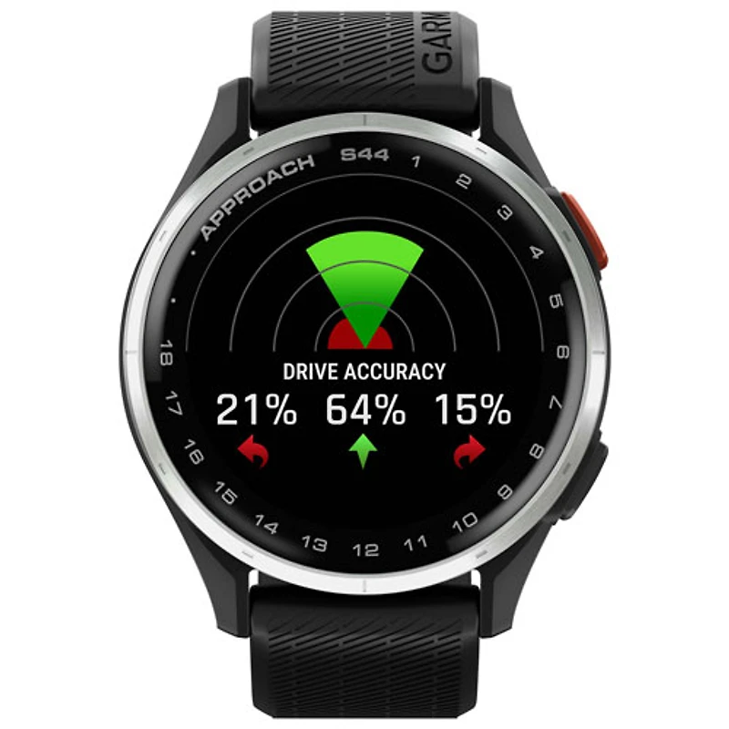 Montre de golf intelligente AMOLED 45 mm Approach S44 de Garmin - Noir