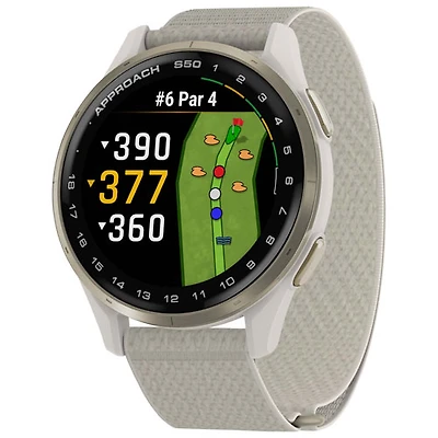 Montre de golf intelligente GPS AMOLED de 45 mm Approach S50 de Garmin - Ivoire