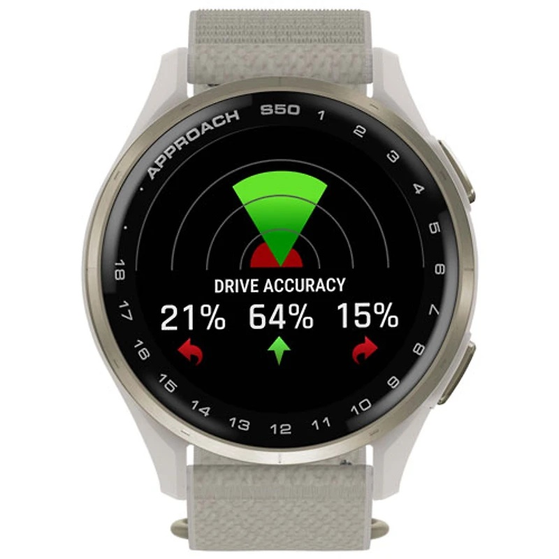 Montre de golf intelligente GPS AMOLED de 45 mm Approach S50 de Garmin - Ivoire