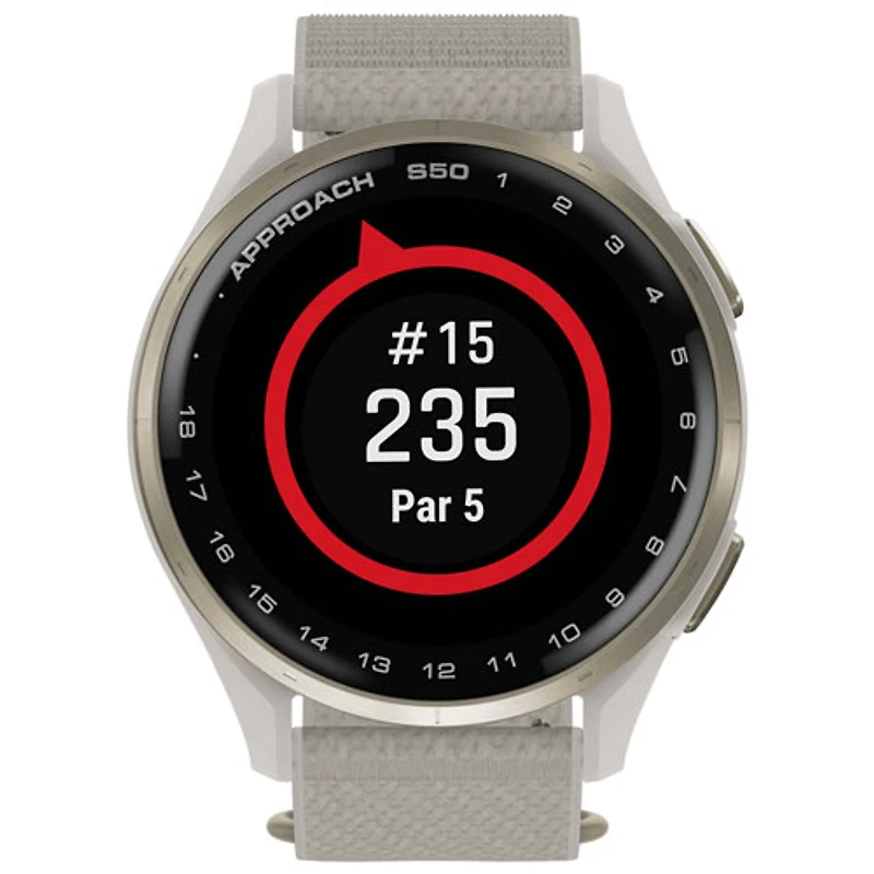 Montre de golf intelligente GPS AMOLED de 45 mm Approach S50 de Garmin - Ivoire