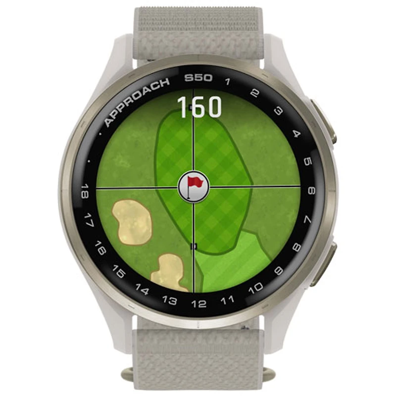 Montre de golf intelligente GPS AMOLED de 45 mm Approach S50 de Garmin - Ivoire