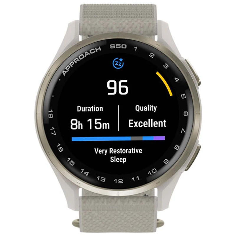 Montre de golf intelligente GPS AMOLED de 45 mm Approach S50 de Garmin - Ivoire
