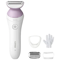 Rasoir électrique féminin pour peau sèche/humide série 6000 de Philips (BRL136/00) - Blanc/Rose