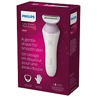 Rasoir électrique féminin pour peau sèche/humide série 6000 de Philips (BRL136/00) - Blanc/Rose