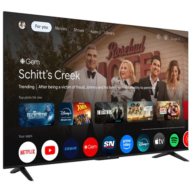 Téléviseur intelligent Google DEL HDR UHD 4K de 55 po série S45K de TCL (55S45K) - 2025