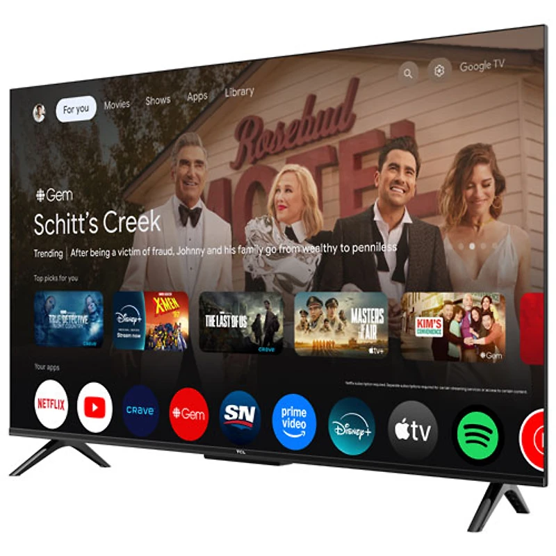 Téléviseur intelligent Google DEL HDR UHD 4K de 43 po série S45K de TCL (43S45K) - 2025