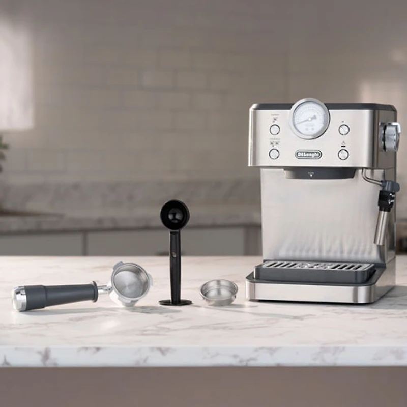 De’Longhi Linea Classic Espresso Machine - Stainless & Grey