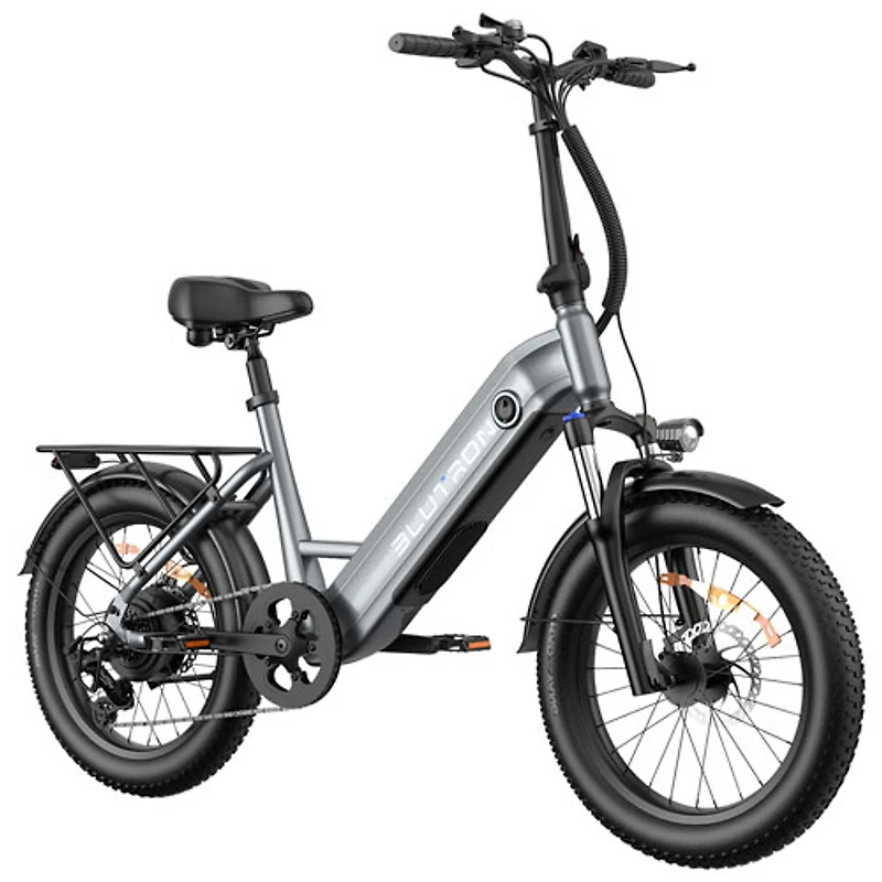 Blutron EB750S Electric Utility Bike (500W Motor / Up to 70km Battery Range / 32km/h Top Speed) - Future Grey - Only at Best Buy