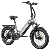 Blutron EB750S Electric Utility Bike (500W Motor / Up to 70km Battery Range / 32km/h Top Speed) - Future Grey - Only at Best Buy